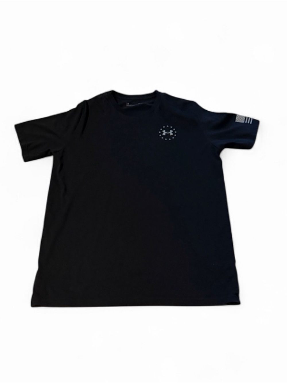 LG Black Short-Sleeve Tech Tee with Subtle Chest Emblem